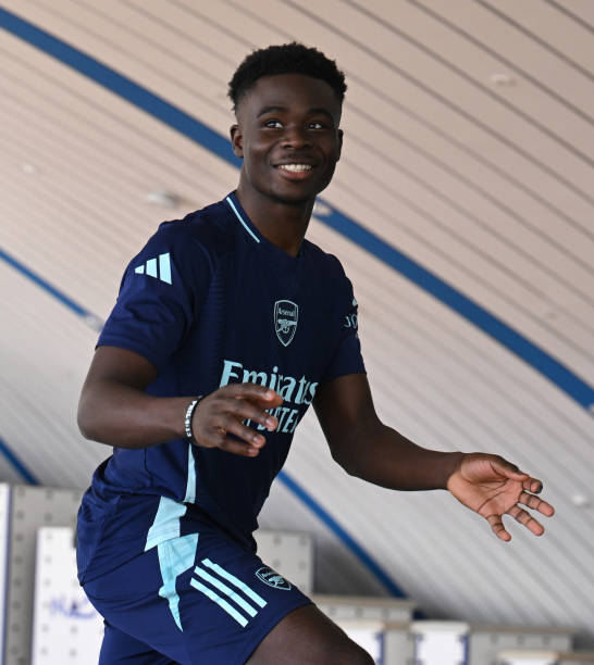 Bukayo Saka gives indications of hamstring a medical procedure in Weapons store wellness update as harmed key winger gains huge headway in recuperation.